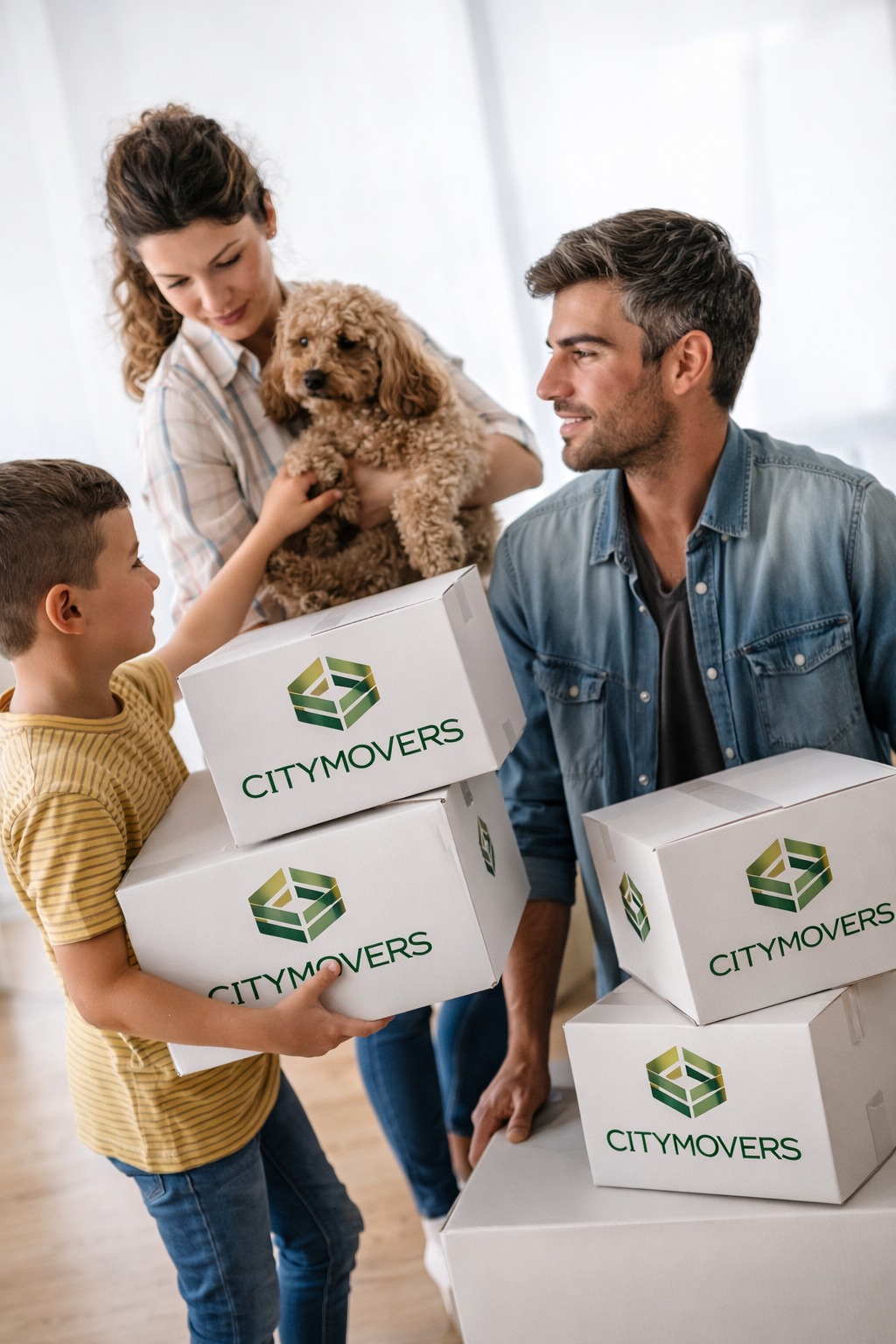 Mudanza de citymover a una familia feliz